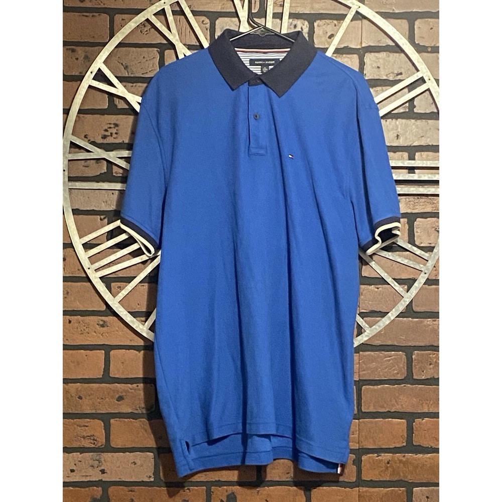 Men's Tommy Hilfiger Polo Casual‎ Short Sleeve Shirt Size XL Blue